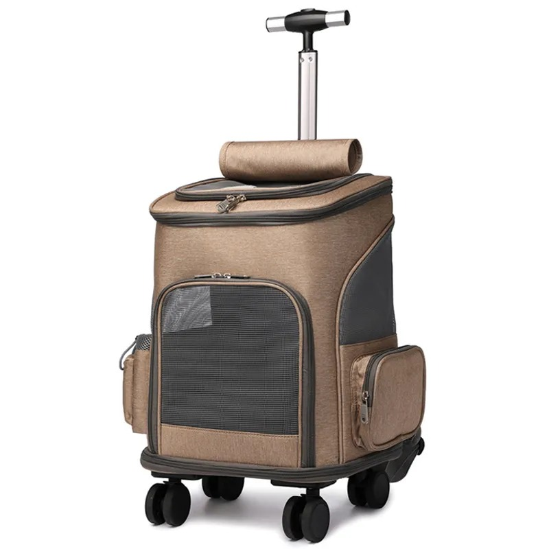 Dezkee 2-in-1 Rolling Trolley Pet Travel Backpack
