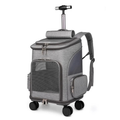 Dezkee 2-in-1 Rolling Trolley Pet Travel Backpack