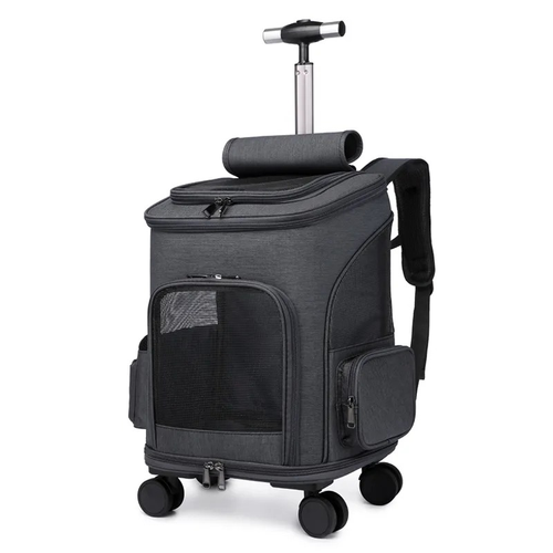 Dezkee 2-in-1 Rolling Trolley Pet Travel Backpack
