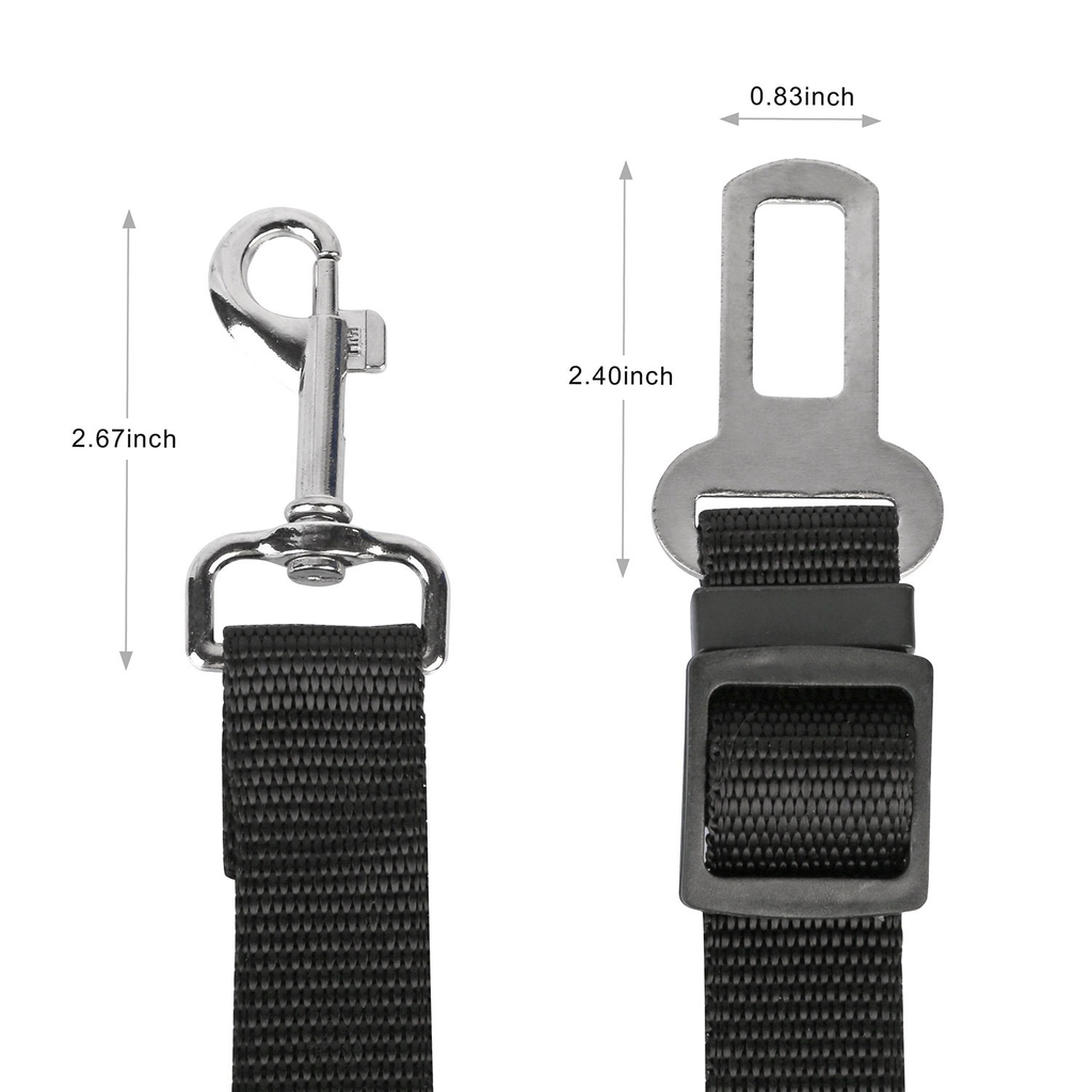 Dezkee Adjustable Pet Car Seat Belt Tether Straps (2-Pack)