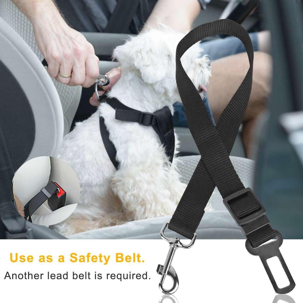 Dezkee Adjustable Pet Car Seat Belt Tether Straps (2-Pack)