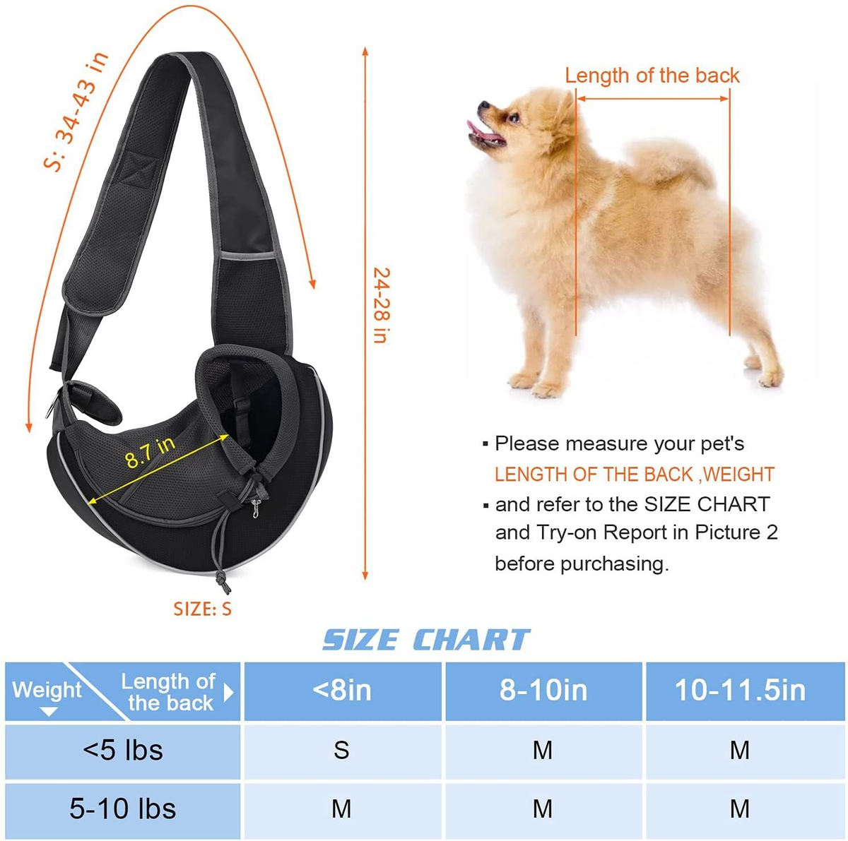 Dezkee Cozy Crossbody Pet Sling Carrier